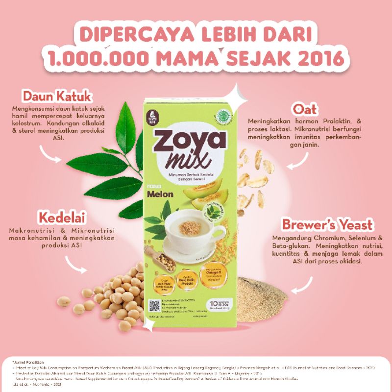 (MAMA BEAR) Zoya Mix Sereal Kedelai Dengan Daun Katuk Rasa Melon / Pelancar ASI Mama / ASI Booster Terlaris