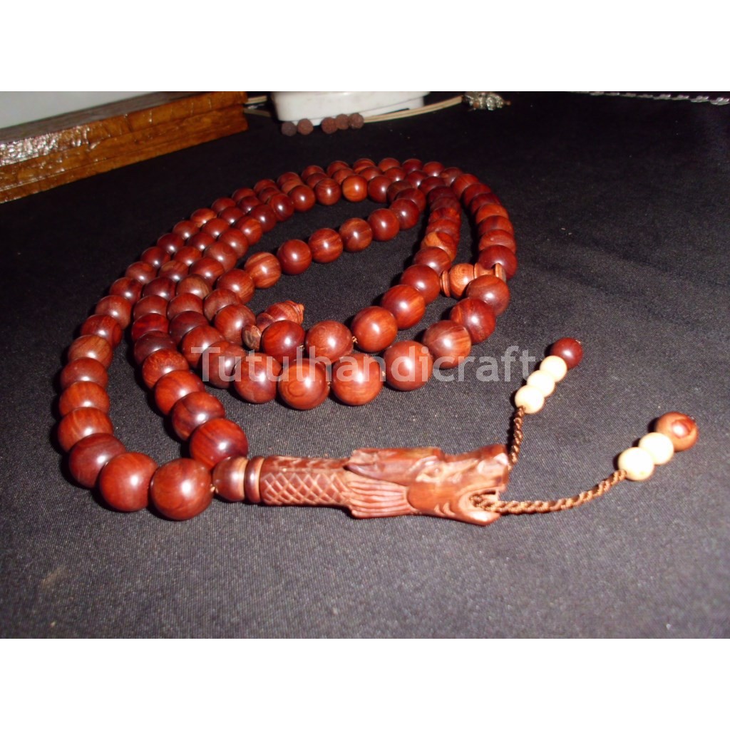 Tasbih Kayu Galih Nagasari Kepala Naga Ukuran 99+ 16 mm