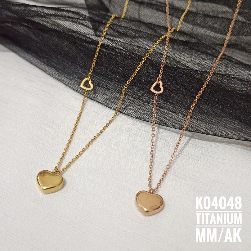 Kalung Titanium Love warna Gold K04048