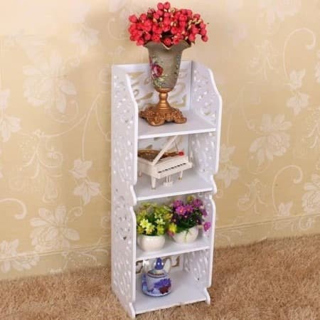 Stand Corner Rack 4 Layer Tingkat Susun Dekor Vintage Rak Sudut Shabby