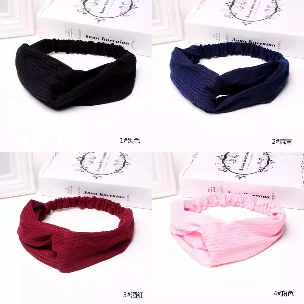 (COD) Bando Rambut ala Korea Bandana Rajut Aksesoris Wanita Karet Bando