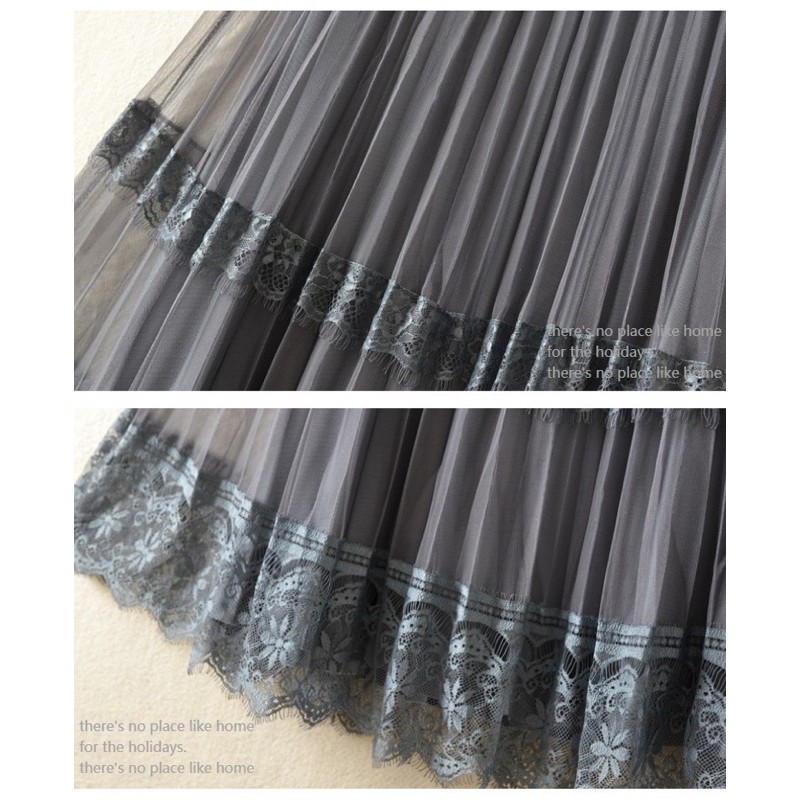 Double Face Lace Velvet Tutu Skirt Import Premium 8801 ( Rok Tutu Bolak Balik ) [ Bisa COD ]