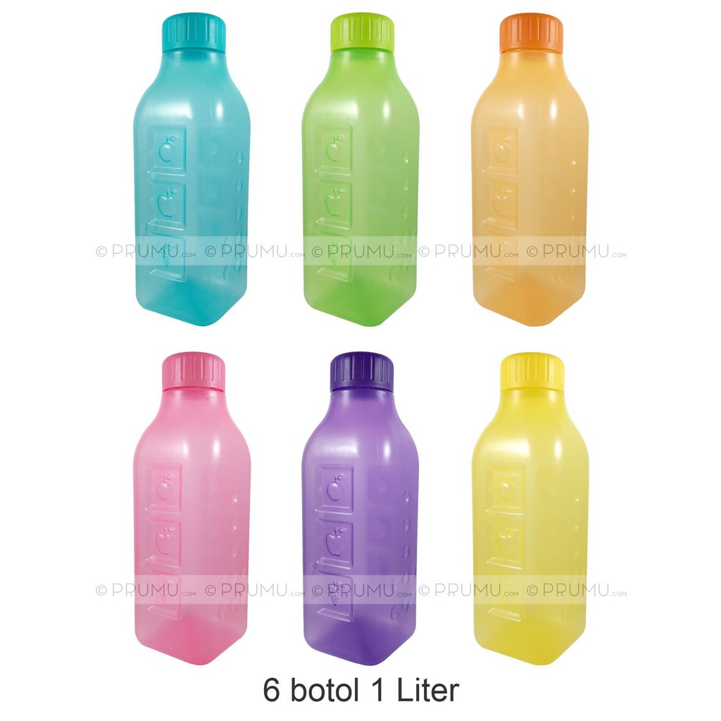 6 Botol Minum 1 Liter / Botol Air 1 Liter - Clio Evo Square