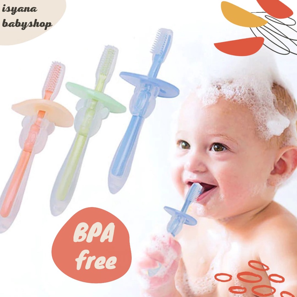 SIKAT GIGI BAYI SILIKOM PERAWATAN MULUT BAYI TOOTHBURSH BABY-SIKAT GIGI BAYI 1 TAHUN