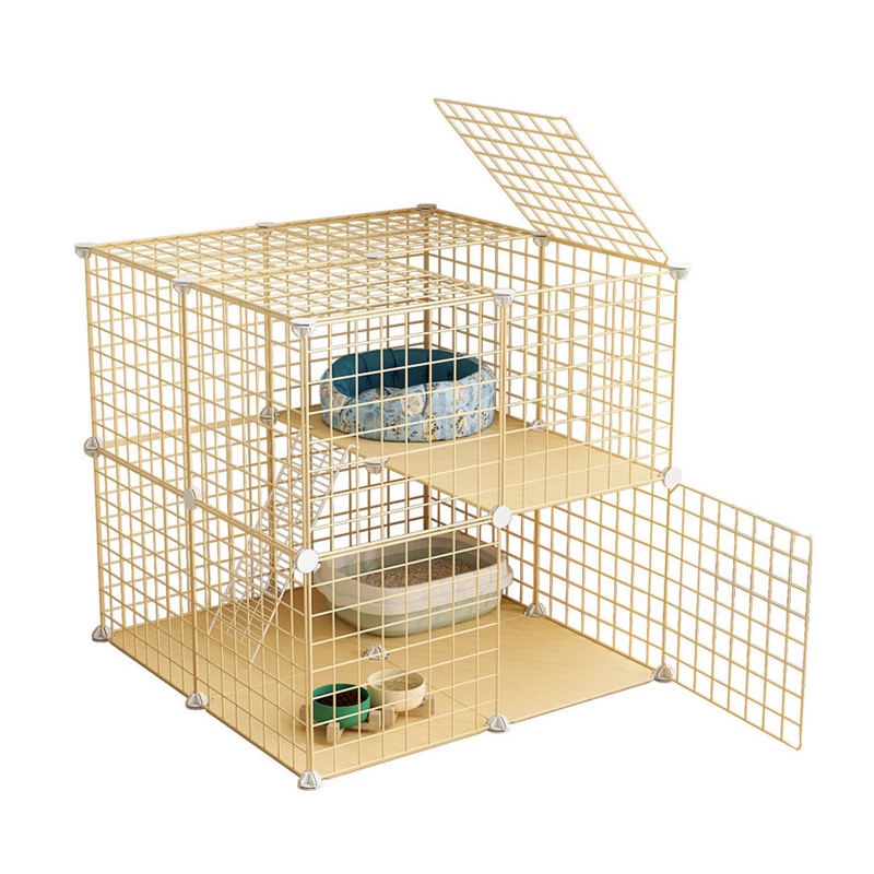 Kaikki DIY Kandang Hewan Peliharaan / Kandang Kucing / Kandang Anjing  Pagar Besi/ pagar hewan peliharaan-3