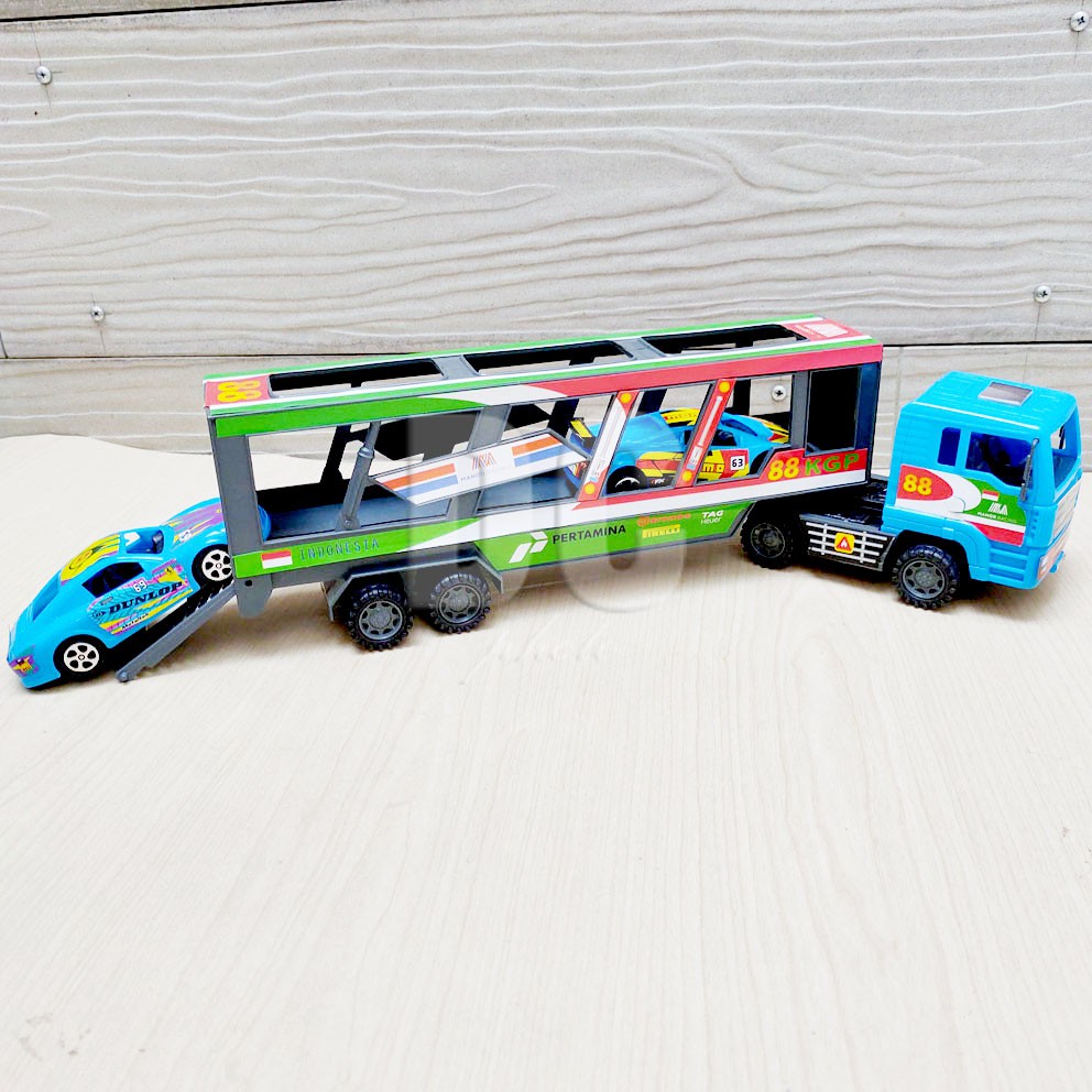 Truck Container Pertamina Mainan Diecast Truk Trailer Mobil Balap