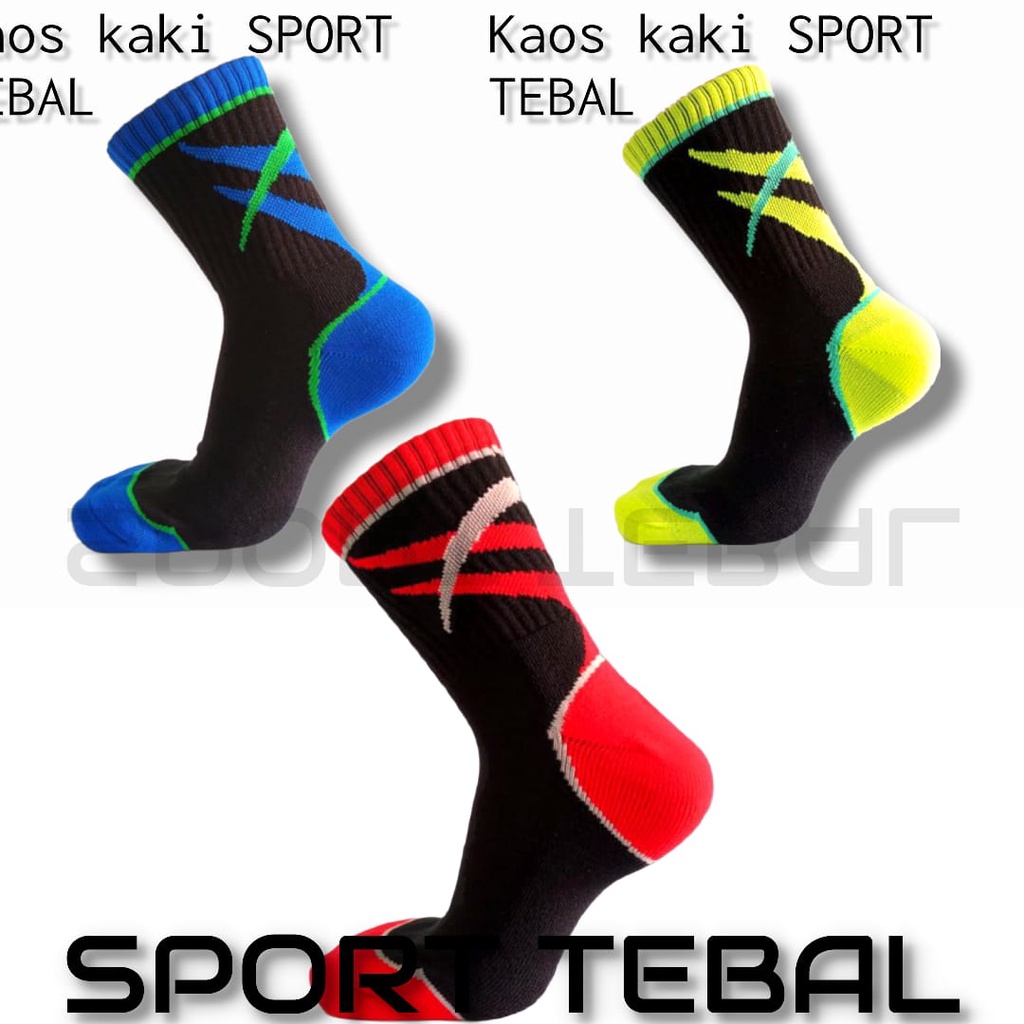 koas kaki sport pe terry(N13)/kaos kaki sepeda/kaos kaki olahraga motif garis abstrak