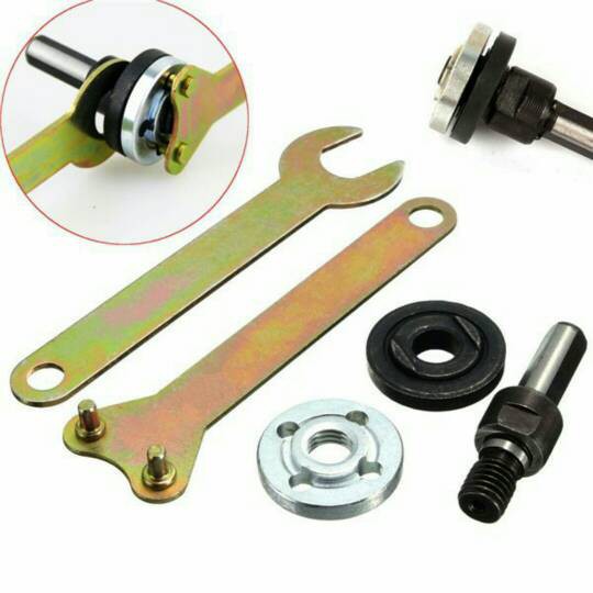 Paket Adaptor bor Ke Gerinda + Mata Potong + Mata Poles Sanding Pad 4 Inch