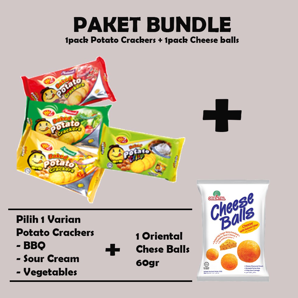 

[PAKET BUNDLE] Snack Import Oriental Cheese Balls 60gr + Win2 Baked Potato Crispy