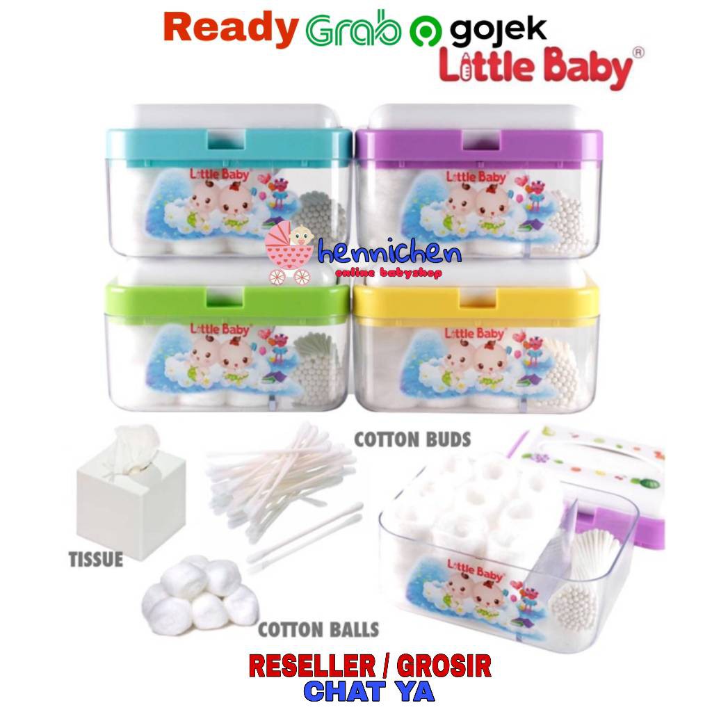 Little Baby Box 3 in 1 MLTIFUNGSI TEMPAT KAPAS TISU DAN KOREK KUPING COTTON BUDS