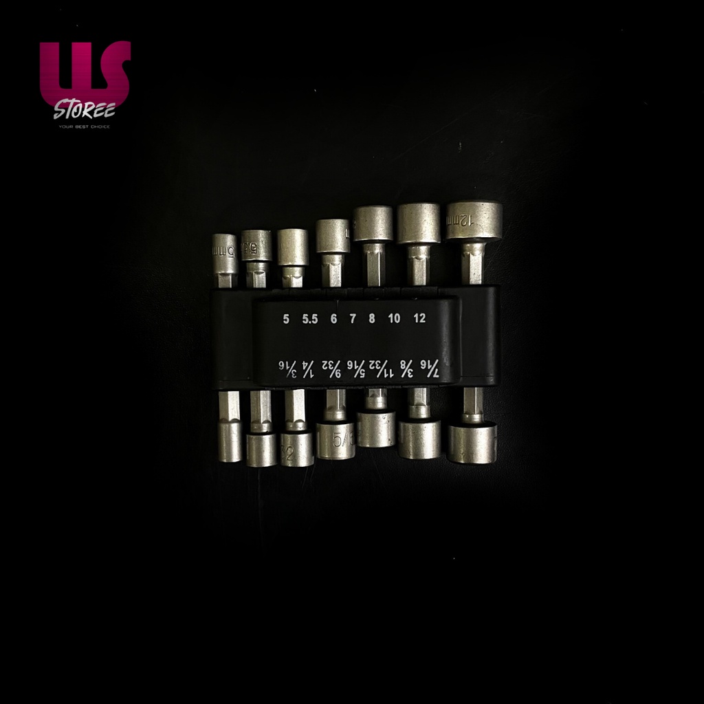 BELTER Kunci Sok set 14 ukuran / Mata Bor Soket /  Power Nut Wrench Hexagonal Baut Baja Ringan