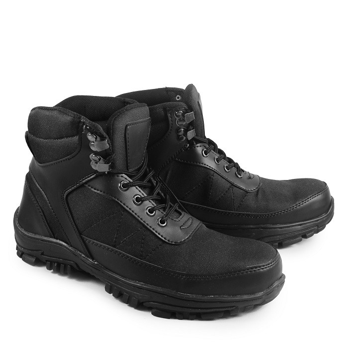 MS SHOP - COD BOS - Sepatu Pria Walkers Hyuga Hitam Tinggi Boots Safety Laki Hiking Gunung Trakking