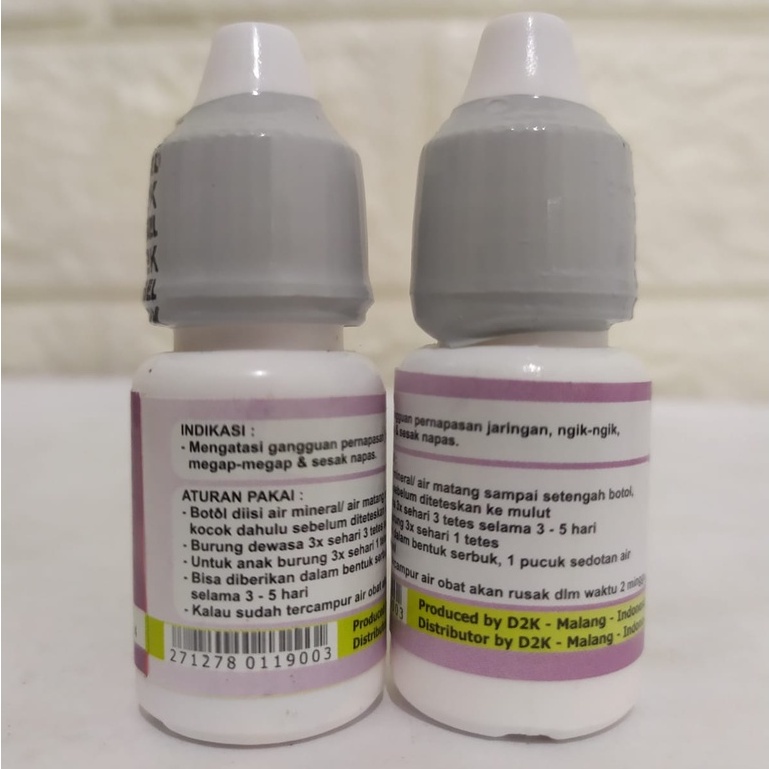 D2K Sesak Nafas obat burung megap-megap ngik-ngik sesak nafas dan gangguan pernafasan lain untuk segala jenis burung-2