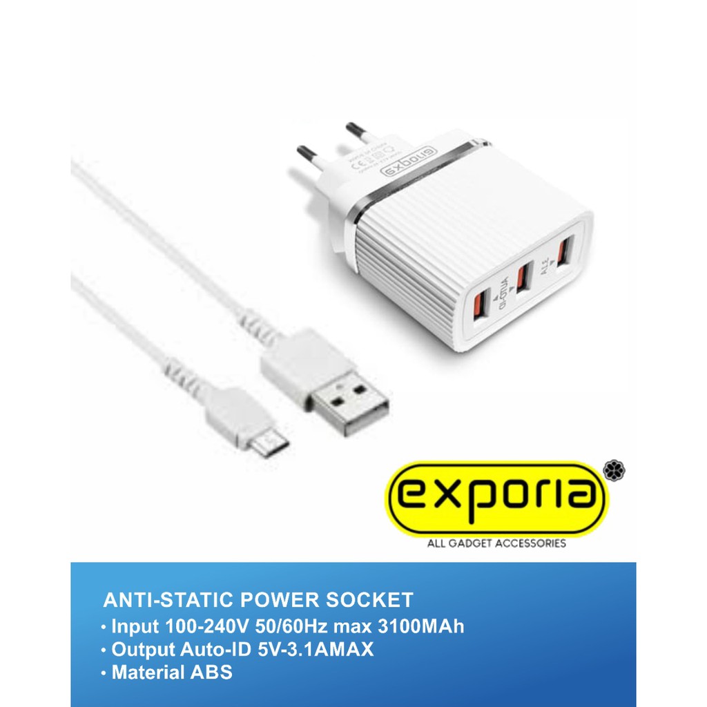 CHARGER EXPORIA MIX 3 USB MICRO 3.1A MAX