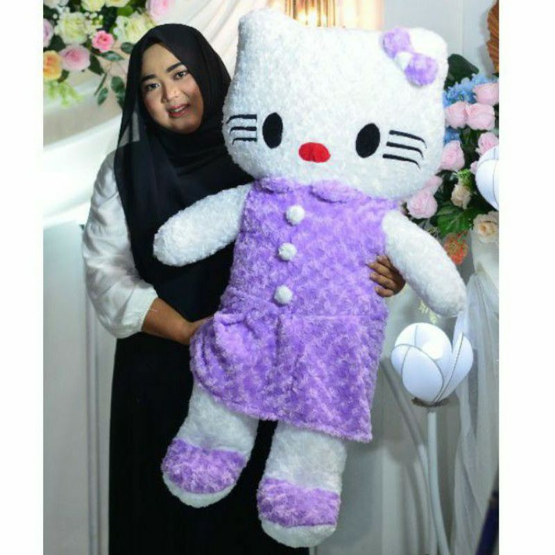 0Boneka Hello Kitty Jumbo Besar Bulu Rasur Snail Boneka Besar Murah Boneka Lucu 1 Meter