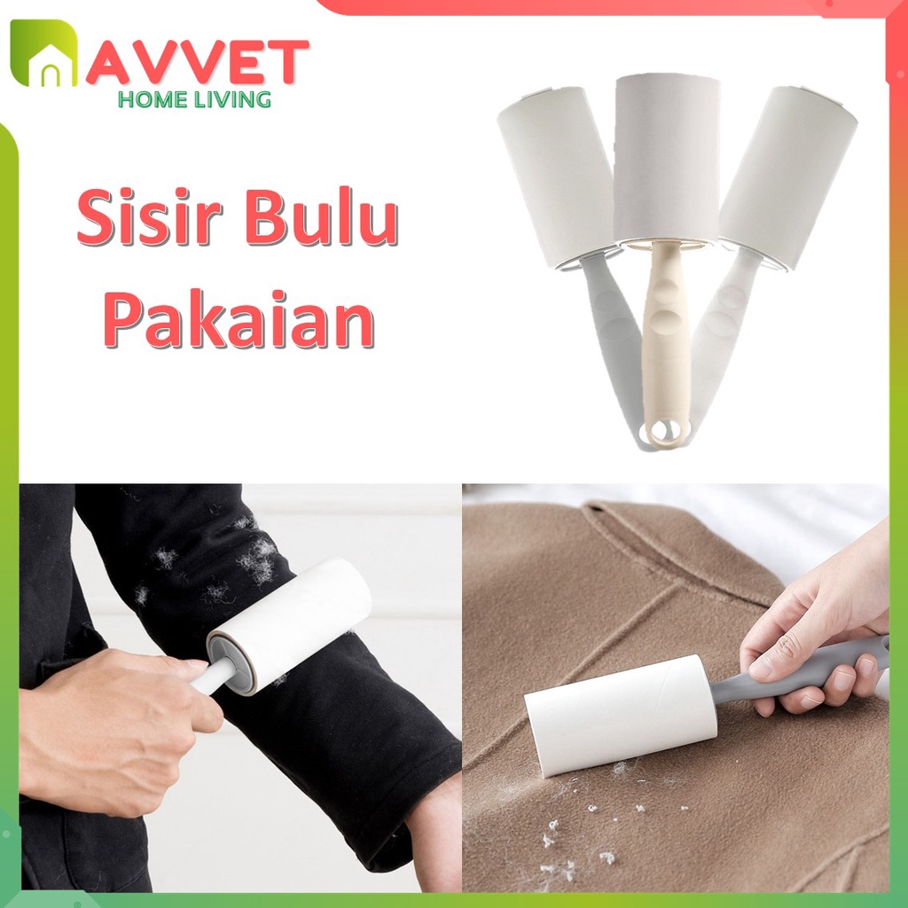 AVVET  Sticky Roll Pembersih Bulu Debu Pakaian Bulu Hewan Kucing Kotoran