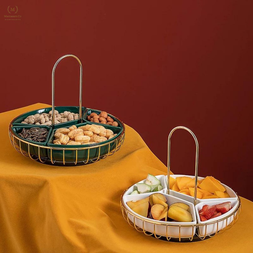 Casilda Snack Dish Tray with Handle | Wadah Saji Keramik Mamasan.Co
