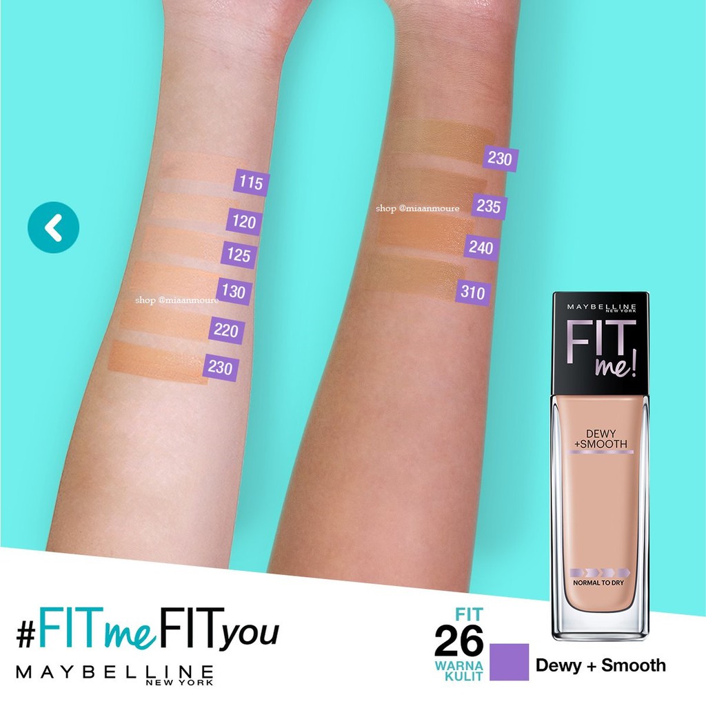  Maybelline  Fit  Me  Dewy and Smooth Foundation  Shopee 