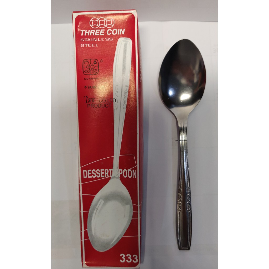 6PCS  Sendok Makan 333 Three Coins Stainless Original