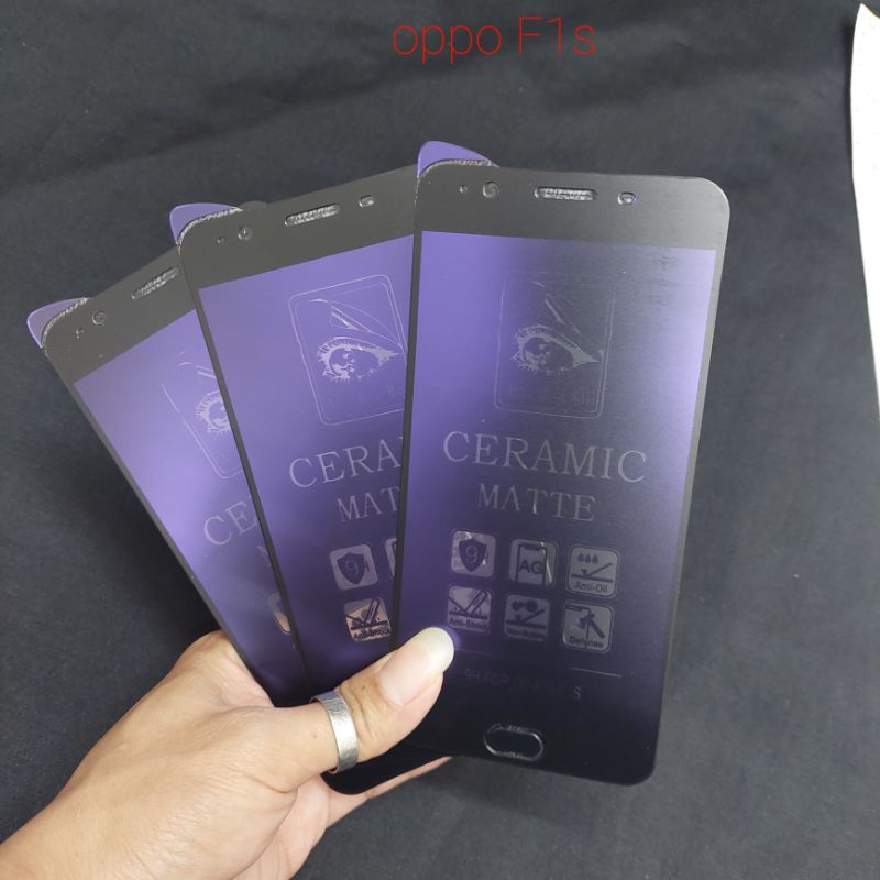 tempered glass keramik blue matte oppo F1s