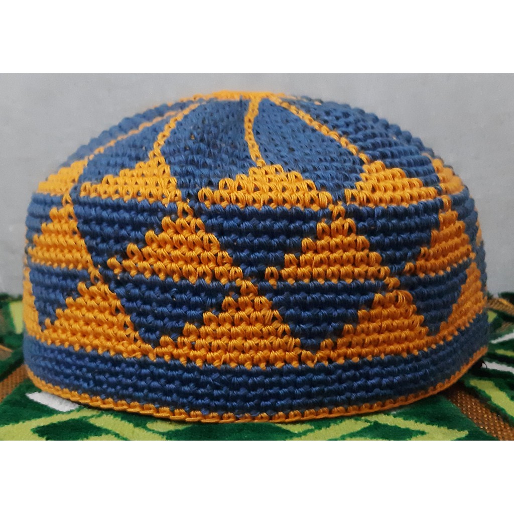 songkok  peci kopeah rajut motif lentera