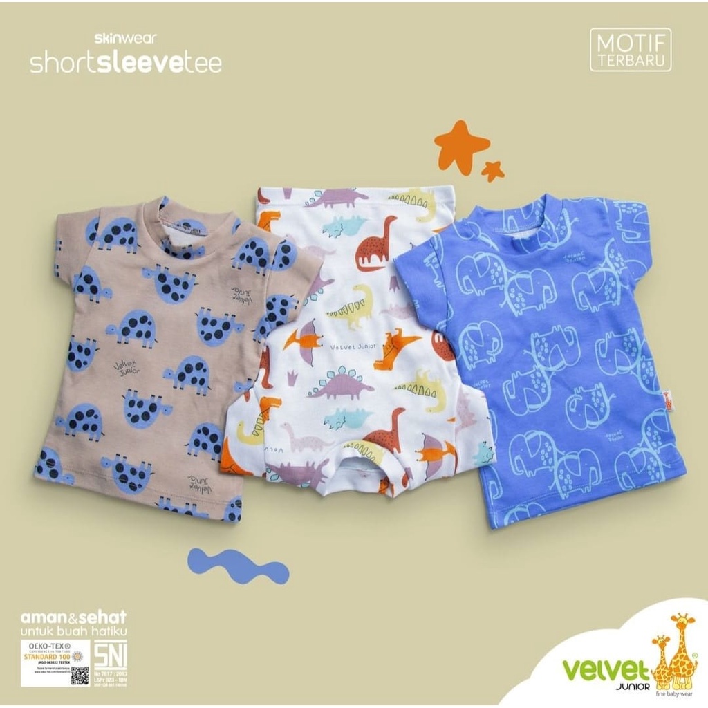 Velvet Junior Kaos Oblong Bayi S,M,L,LB-Bonanza