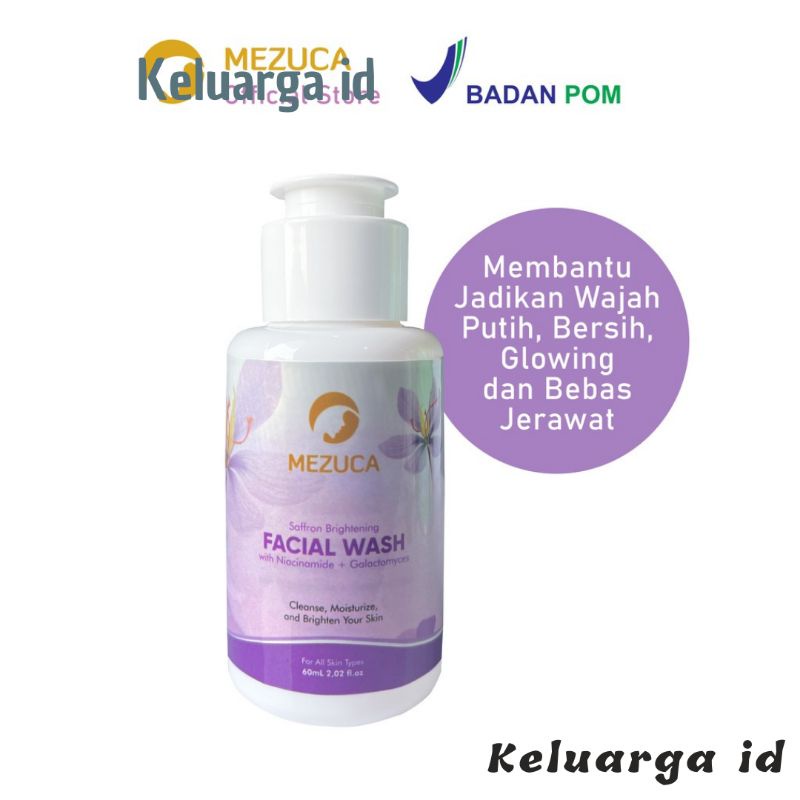 ❤ MEZUCA PAKET ❤ Kombo Hemat Facial Wash + Facemist Saffron - Keluarga id