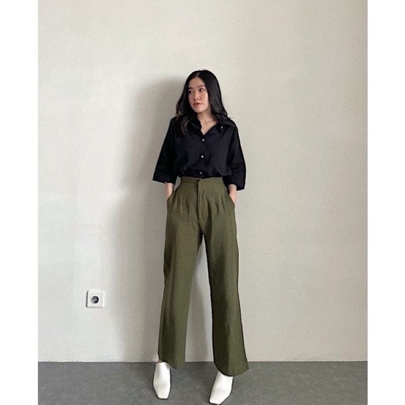 Celana kulot panjang murah berkualitas Loose Pant Kullot Highwaist