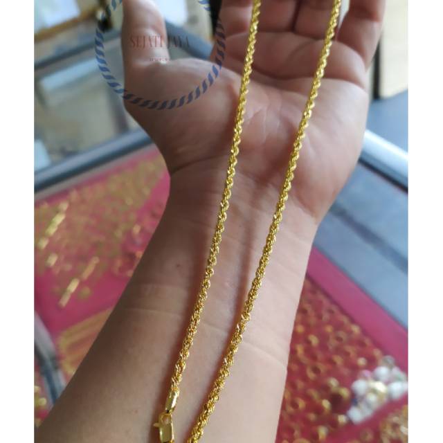 Kalung Tali tambang emas kadar 375