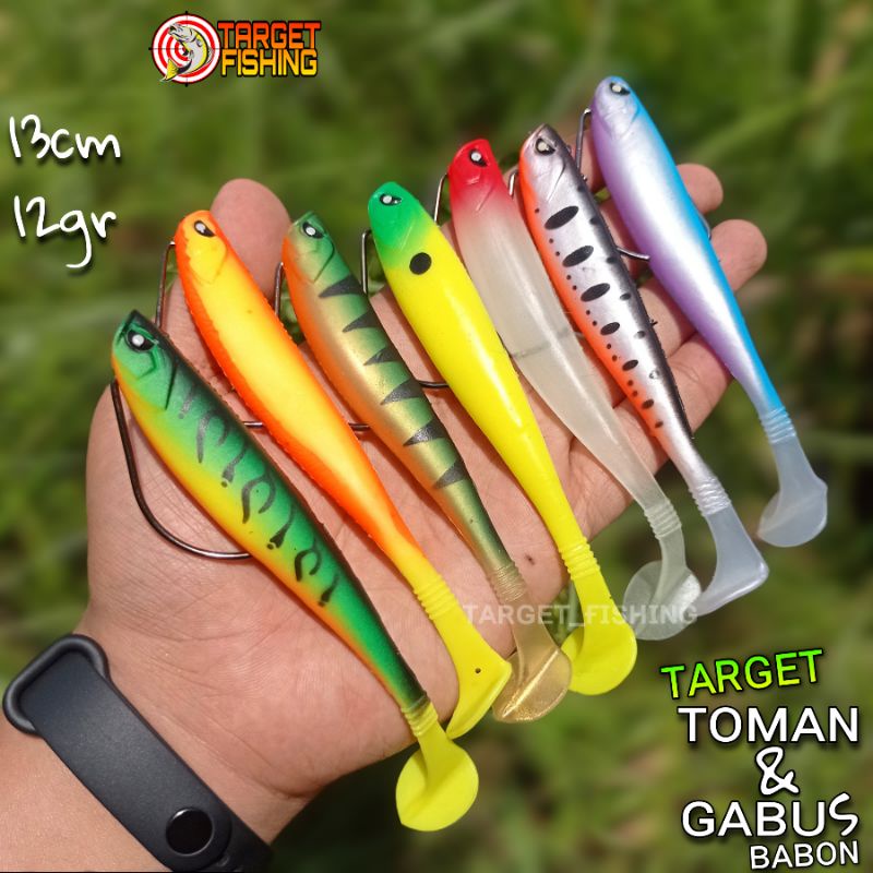 Soft Lure BIG SIZE 13cm Umpan Casting Toman Pakai Wormhook