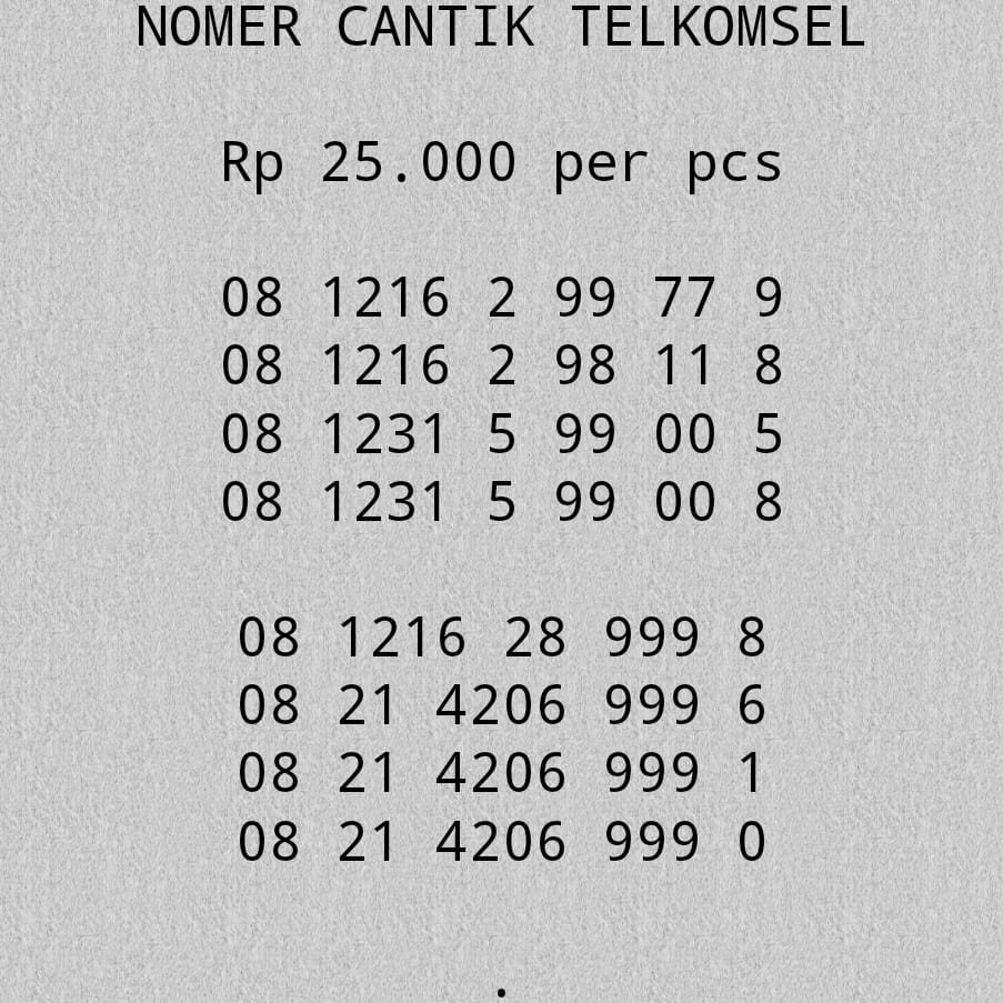 KARTU PERDANA TELKOMSEL NOMER CANTIK TELKOMSEL NOMOR CANTIK TELKOMSEL