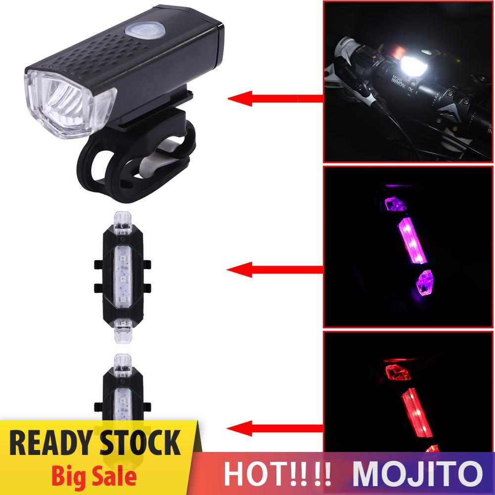 Set Lampu Depan + Belakang Sepeda Led Xpe Anti Air