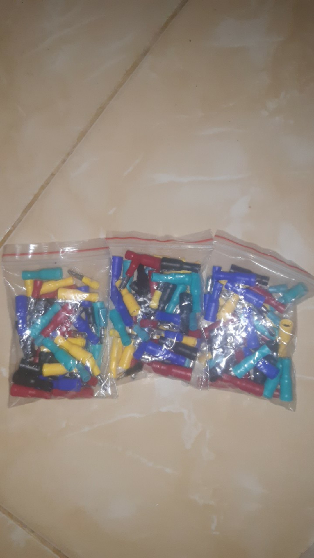 50pcs = 25pcs Male + 25pcs Female  Insulated Connector Crimp Bullet Terminal Untuk 22 ~ 16 Awg Wiring