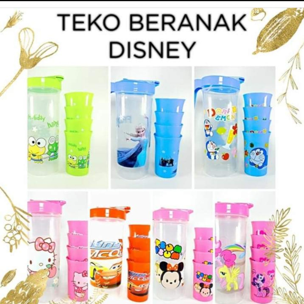 Teko set gelas karakter / teko beranak / teko karakter