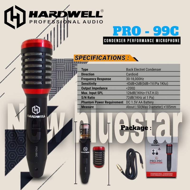 Mic Kabel Hardwell Condensor Pro 99C Original Condenser PRO99C