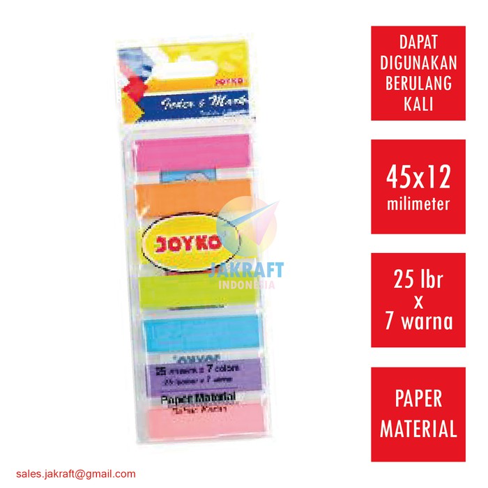 

Memo Tempel Index Mark JOYKO IM-32 Sticky Note Isi 175 (4.5 x 1.1 cm)