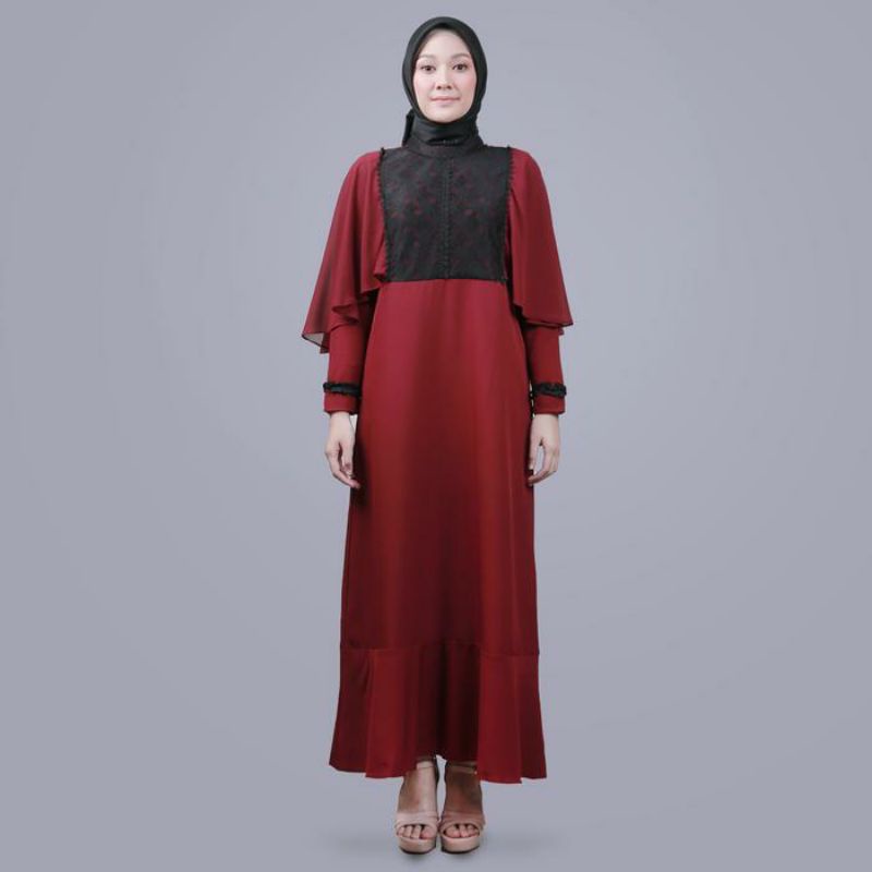 ZOYA GAMIS Havana dress warna merah Maroon