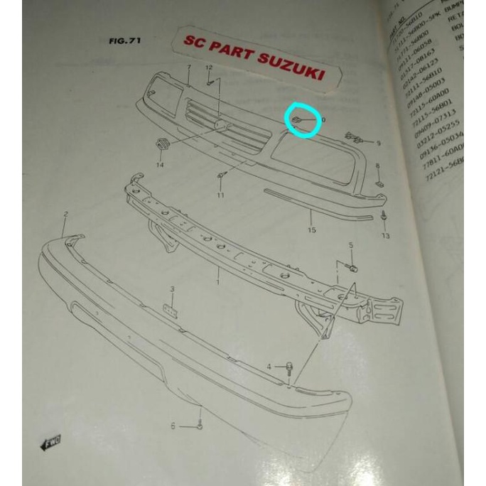 Clip Kancing Grill Kecil Suzuki Vitara Escudo Sidekick.