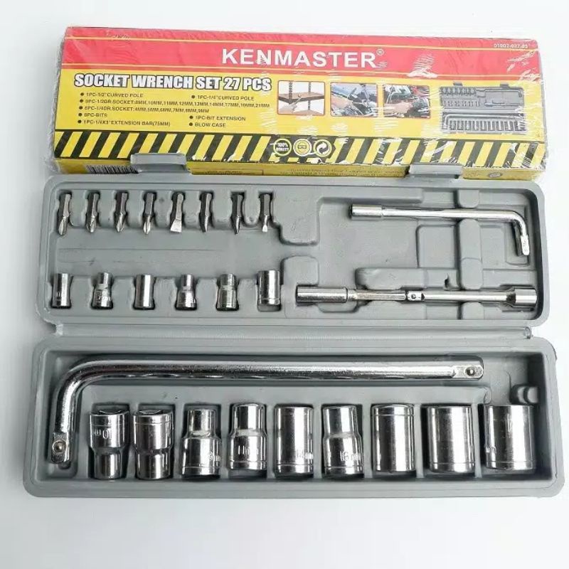 KENMASTER Kunci Shock ORIGINAL Shocket Shock Wrench Set 27pcs KENMASTER Toolkit ORIGINAL