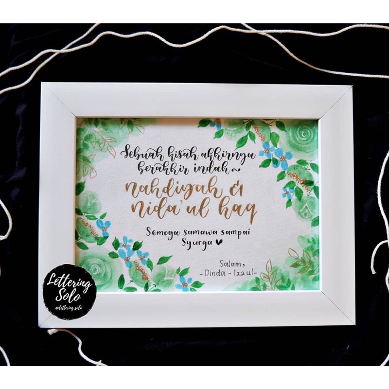 HAND LETTERING 5R (17x22cm) KADO ULANG TAHUN, KADO WISUDA, KADO WEDDING