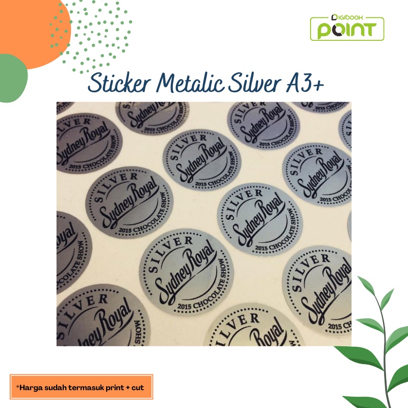 

CETAK STIKER METALIC SILVER A3+ / STIKER LABEL KEMASAN - POTONG POLA