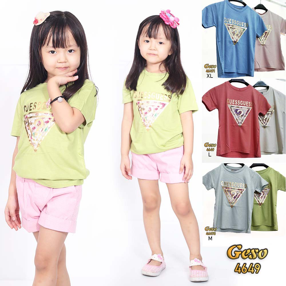 Kaos Anak Perempuan Spandex Sablon Geso
