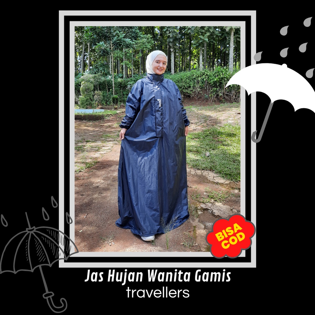 JAS HUJAN HIJAB/JAS HUJAN SYAR'I/JAS HUJAN JUMBO/JAS HUJAN GAMIS/JAS HUJAN WANITA - TRAVELLERS ZIPPER