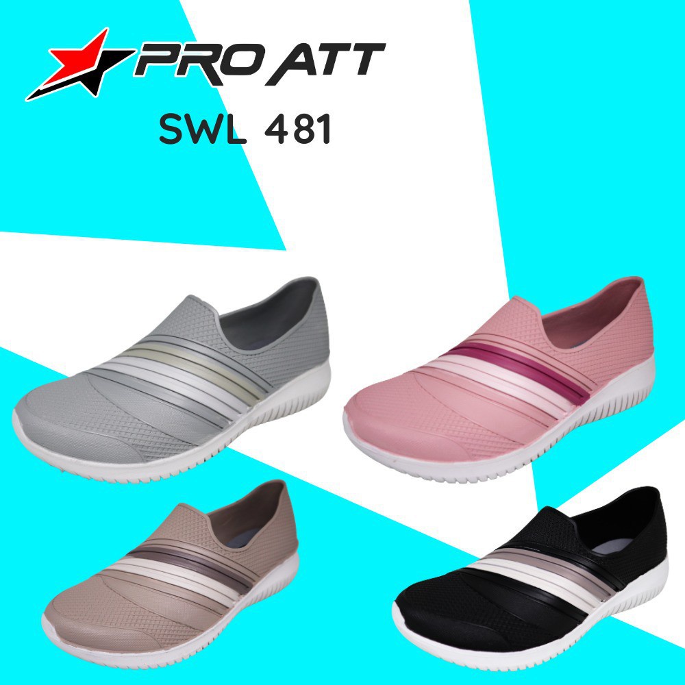 sogo ATT SWL 481 &amp; SWL 482 Sepatu Karet Wanita Santai Slip On Anti Air Lentur Nyaman Kuat Ringan