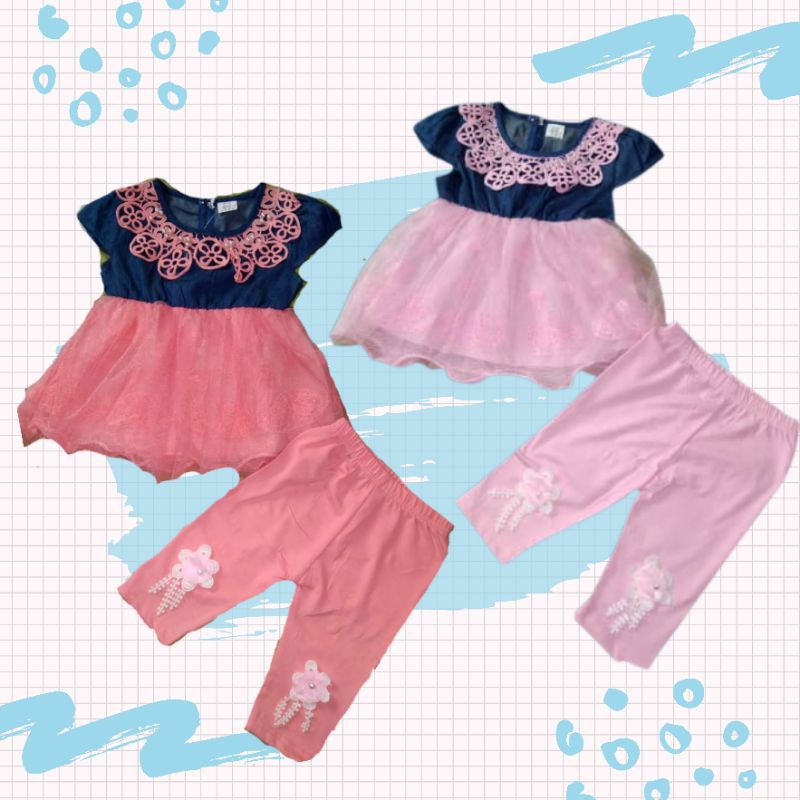 SETELAN IMPOR BAYI PEREMPUAN/ SETELAN TUTU BAYI/SETELAN BAYI MURAH/ SETELAN BAYI BRANDED