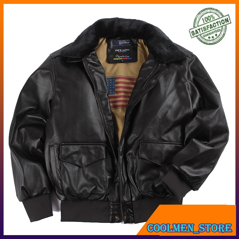 Jaket Pria Bomber Impor Eksklusif 2019 Winter Vintage A2 leather jacket men streetwear Removable