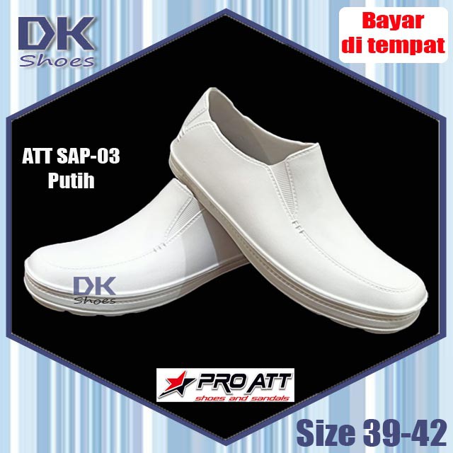 ATT SAP 03 Putih 39-42 / Sapatu Slip On APD Putih Non Medis / Sepatu PCU / Sepatu Perawat