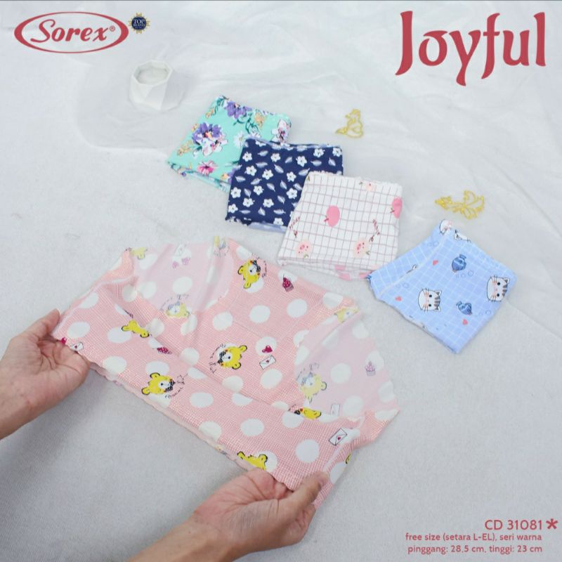paket isi 6pcs CD WANITA SOREX SEAMLESS 31081/31186 TANPA JAHIT MOTIF
