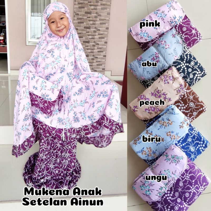 Mukena Anak Ainun / mukena anak katun rayon / mukena couple
