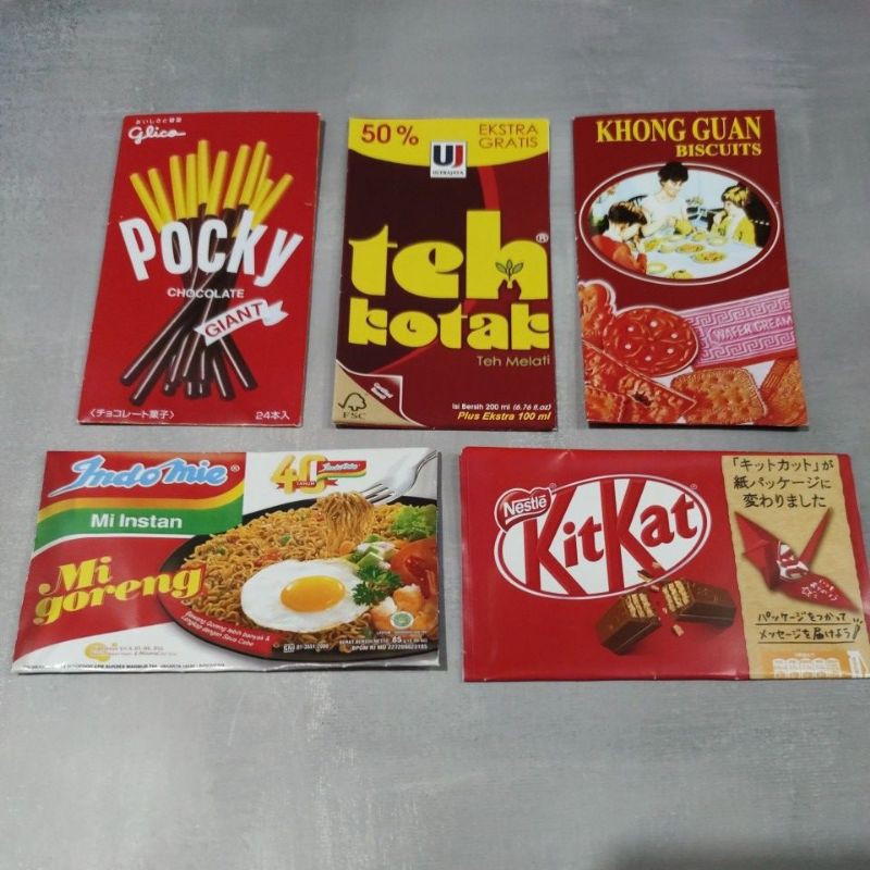 

(5pcs) amplop serbaguna lucu/ampau idulfitri lebaran/angpao imlek cny/angpau ulang tahun motif snack